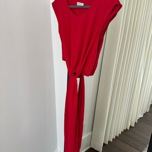 Babaton Red Twist Tye Top